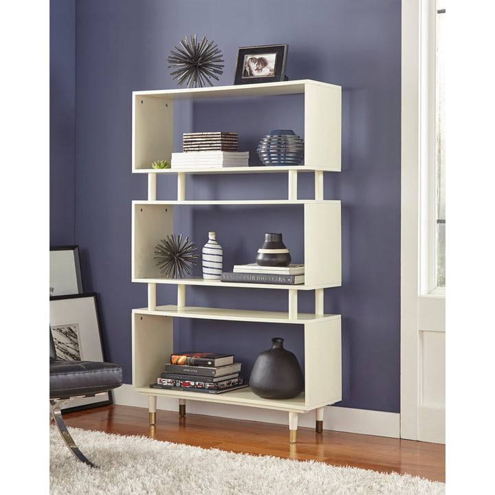 Camylle Standard Bookcase Everly Quinn Color: Antique White/Gold