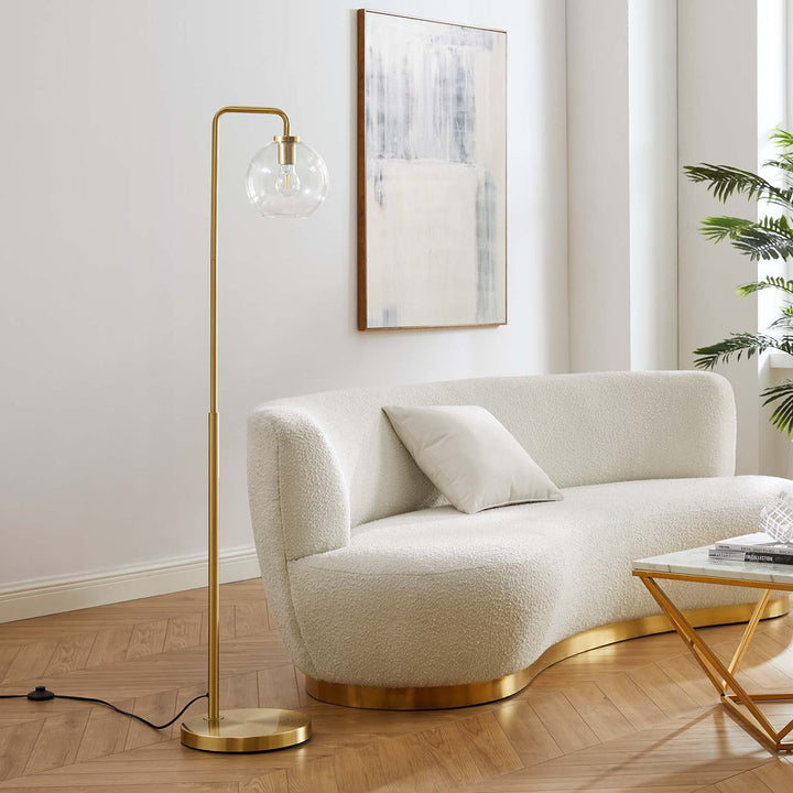 Modway Silo Glass Globe Glass and Metal Floor Lamp Modway Base Finish: Satin Brass