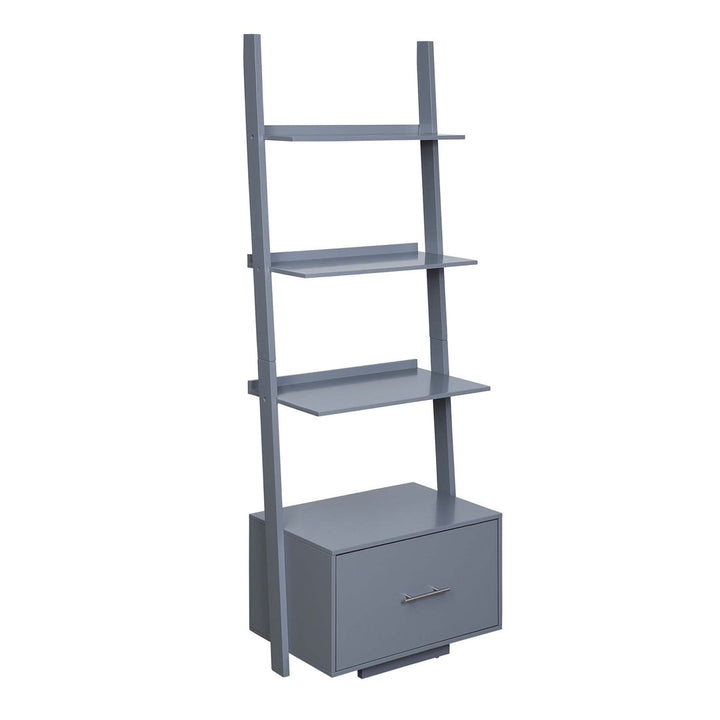 69'' H x 24.75'' W Solid Wood Ladder Bookcase Ebern Designs Color: Gray