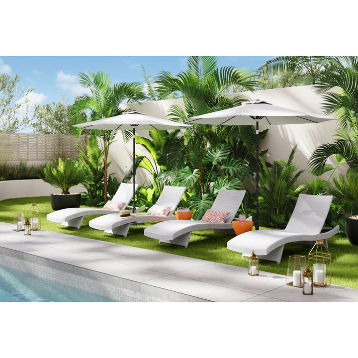 Mirabel 79'' Long Reclining Single Chaise (Set of 2) Etta Avenue™ Color: White