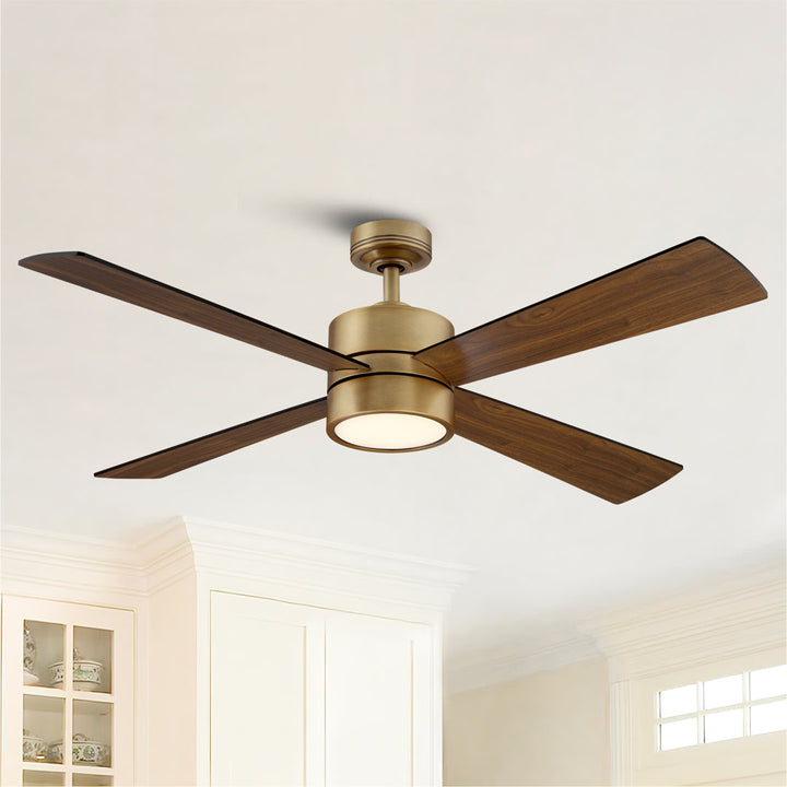 52" 4 - Blade Ceiling Fan With LED Lights And Remote Control Included Wade Logan®