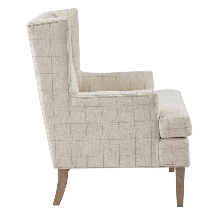 Martha Stewart Decker Windowpane Low Armed Accent Chair Martha Stewart Fabric: Beige Windowpane