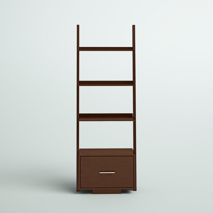 69'' H x 24.75'' W Solid Wood Ladder Bookcase Ebern Designs Color: Espresso