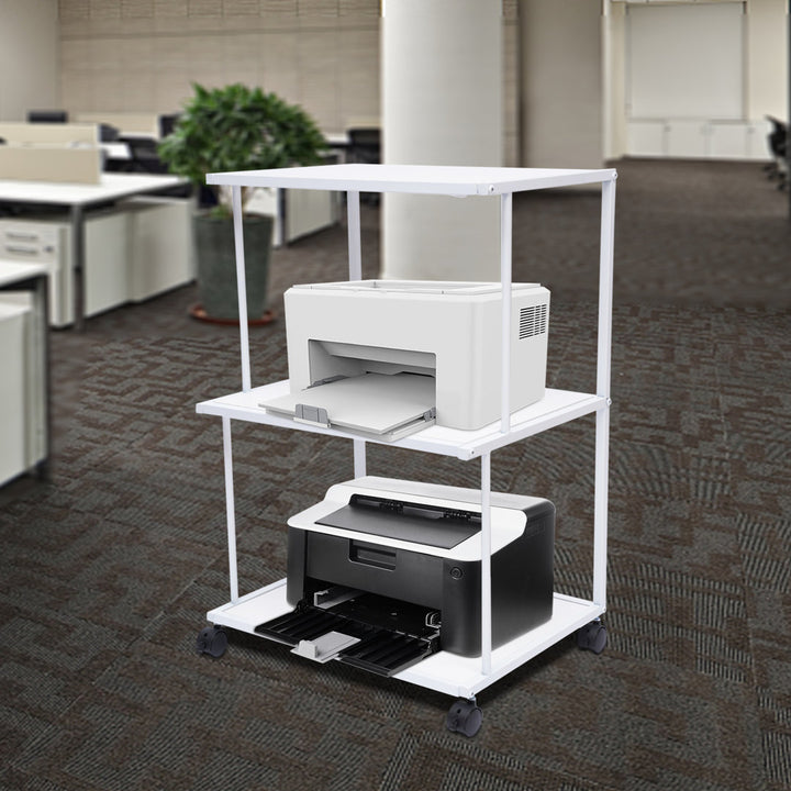 3-Shelf Office Printer Stand with Wheels YaoTown