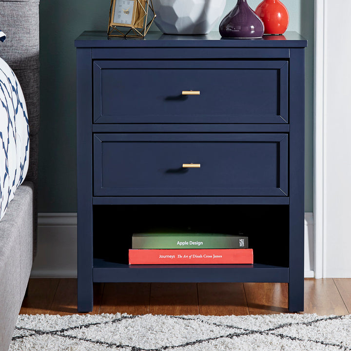 Kowalsky 2 Drawer Nightstand Three Posts™ Color: Twilight Blue