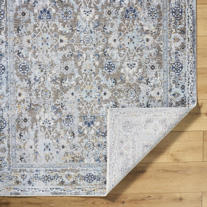 Amarr Oriental Machine Woven Area Rug in Black/Dark Blue/Taupe Lark Manor™ Rug Size: Rectangle 2' x 3'