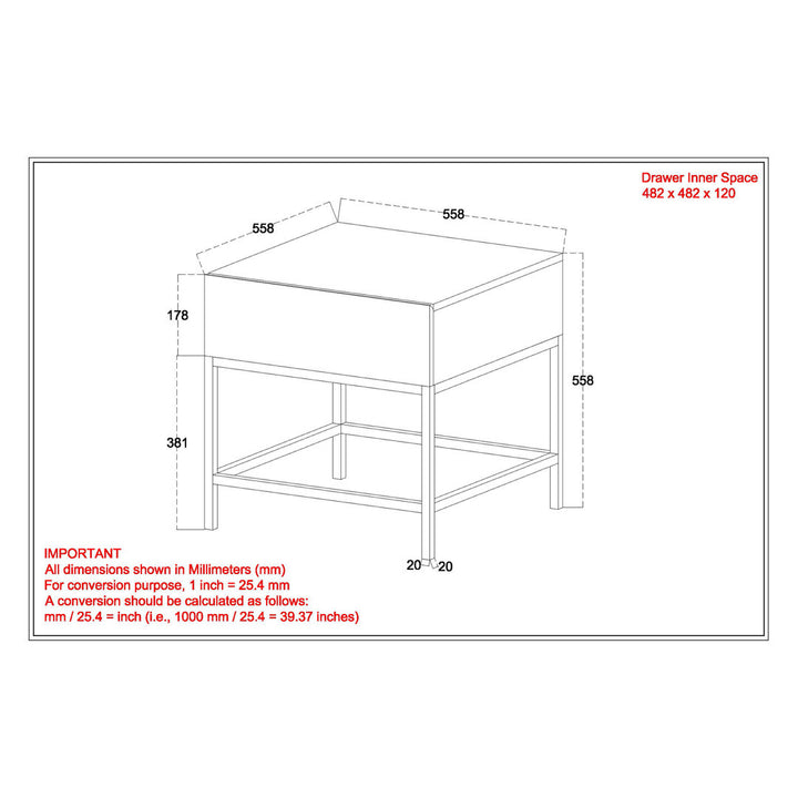 Prudenza 1 Drawer Nightstand Latitude Run®