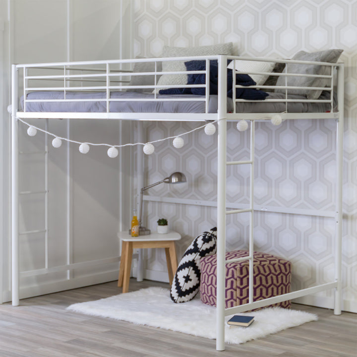 Elita Full Metal Loft Bed by Viv + Rae™ Isabelle & Max™ Bed Frame Color: White