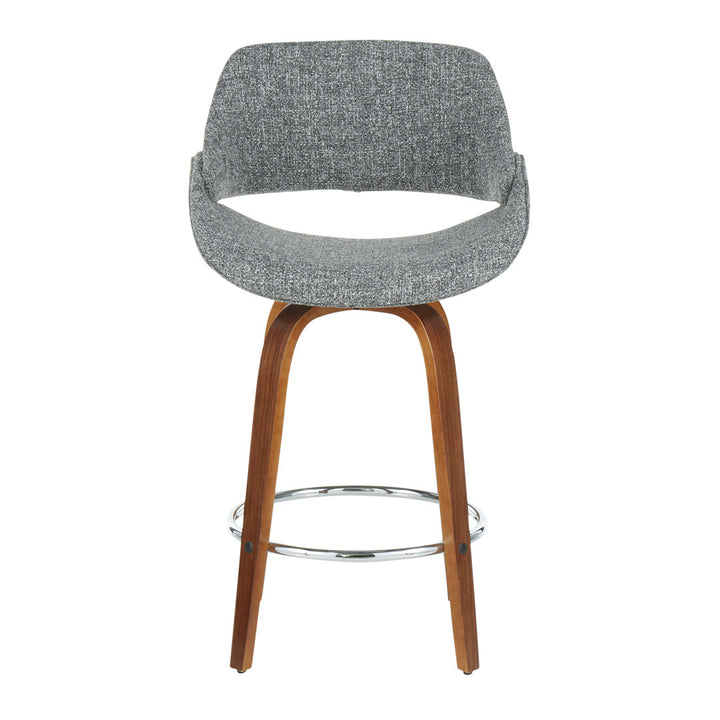 Lakyia Upholstered Bar & Counter Stool with Round Footrest George Oliver Upholstery: Gray, Seat Height: Counter Stool (26" Seat Height)