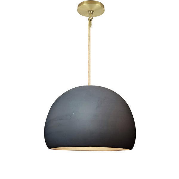 Clay 1 - Light Pendant Hammers and Heels Shade Color: Matte Black Bulb Included: No, Finish: Brass Braided