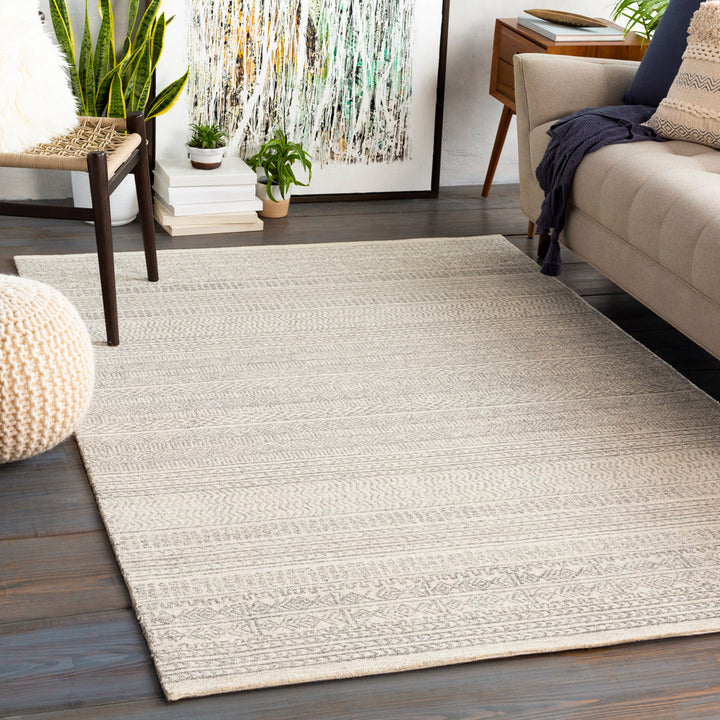 Lansing Geometric Hand-Tufted Wool Gray/Cream Area Rug Steelside™ Rug Size: Rectangle 12' x 18'