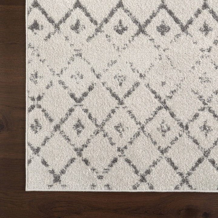 Giannini Geometric Moroccan Area Rug in Gray/ Off White Union Rustic Rug Size: Rectangle 9' x 12'