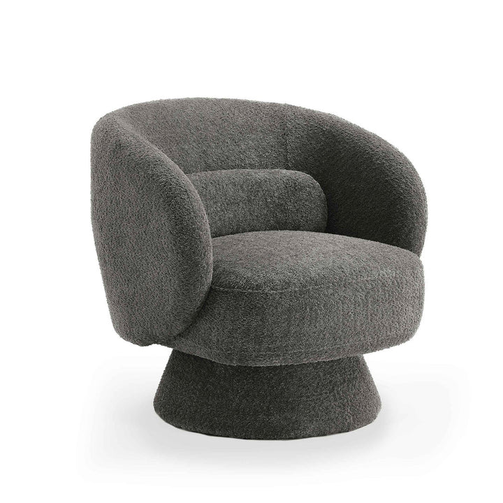 Saboor MINIMORE Modern Style Swivel Accent Chair Orren Ellis Fabric: Gray Boucle