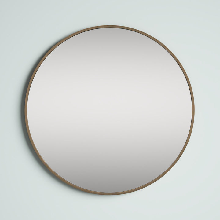Sabine Metal Round Wall Mirror RE/FINE™ Size: 42" x 42" Finish: Brass