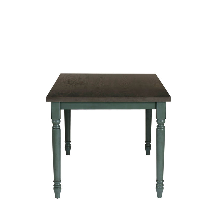 Io 60" Two Tone Solid Wood Farmhouse Dining Table Laurel Foundry Modern Farmhouse® Color: Dark Gray Top/Teal Blue Base