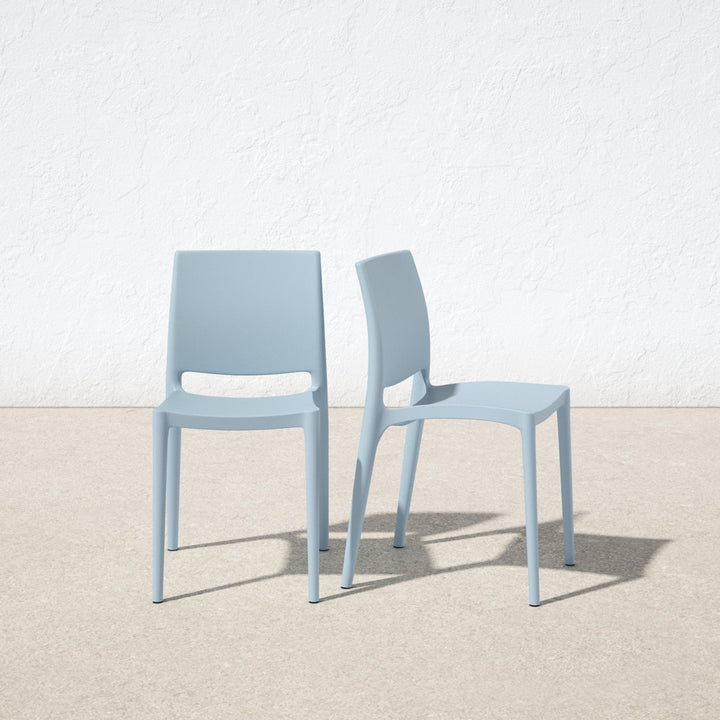 Burt Stacking Patio Dining Side Chair (Set of 2) AllModern Color: Silver Gray