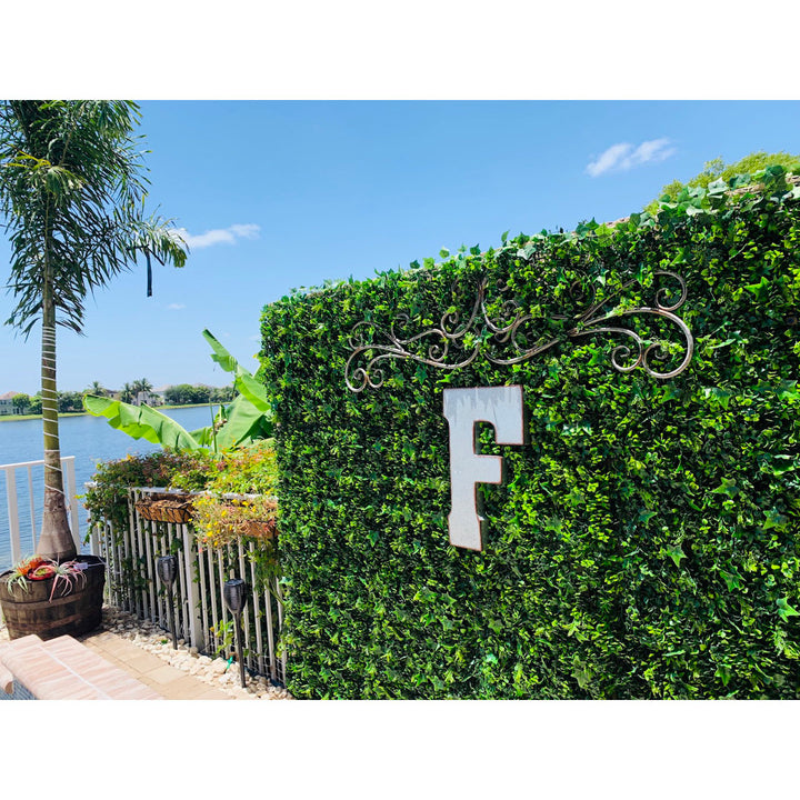 Artificial Green Foliage UV-protected for Outdoor Decor. (Set of 4) 19.68 in x 19.68 in panels (Set of 4) GreenSmart Dekor