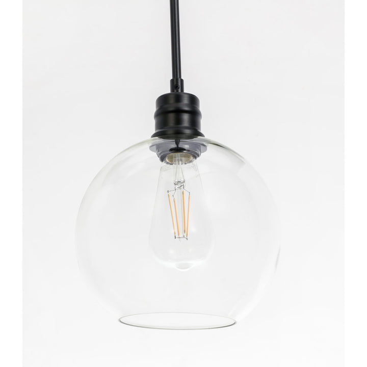 Hammel 1 - Light Single Globe Pendant Wade Logan® Size: 14.8" H x 12.5" W x 12.5" D Finish: Black