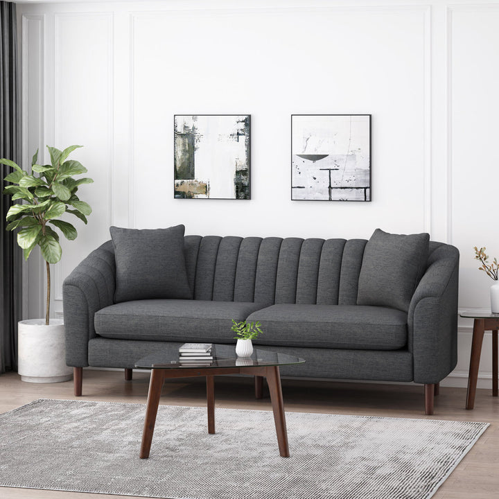 Lawson 84.5" Recessed Arm Sofa Kelly Clarkson Home Upholstery Color: Charcoal 100% Polyester