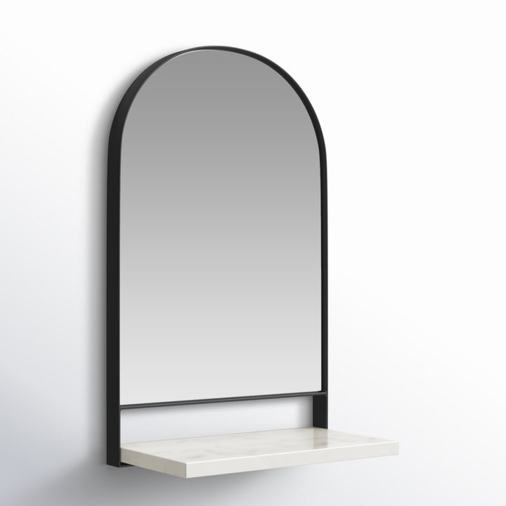Cielo with Shelves Wall Mirror Joss & Main Size: 20" x 12" Finish: Black/White