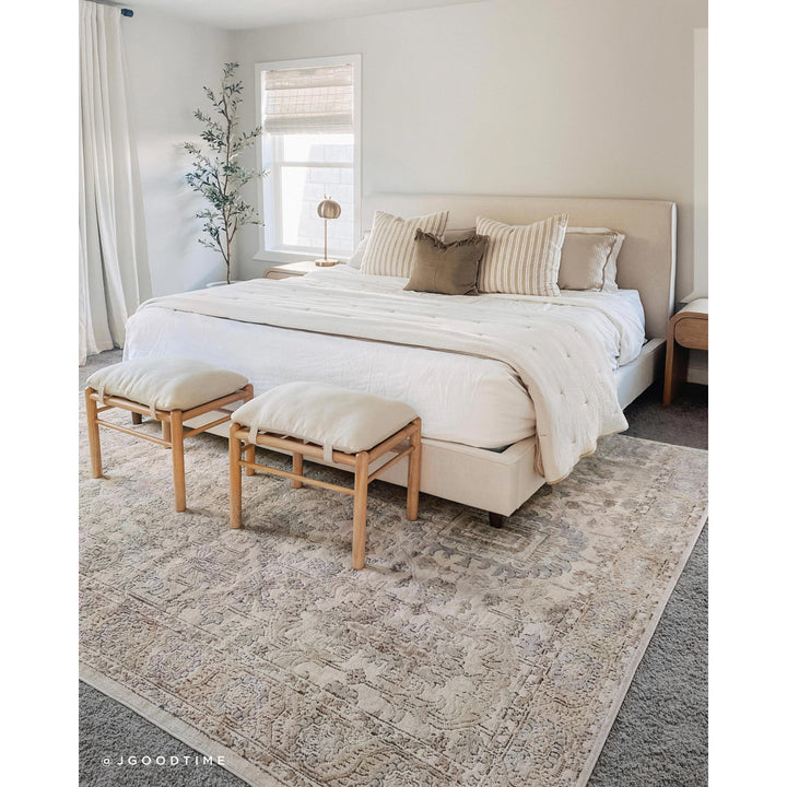 Sagefield Oriental Ivory/Sand Area Rug Charlton Home® Rug Size: Rectangle 7'11" x 10'6"