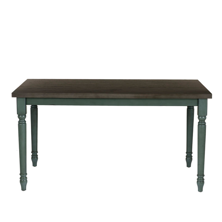 Io 60" Two Tone Solid Wood Farmhouse Dining Table Laurel Foundry Modern Farmhouse® Color: Dark Gray Top/Teal Blue Base