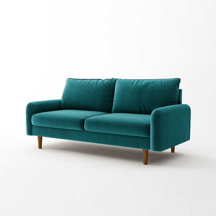 Anacapa 70" Velvet Round Arm Sofa Corrigan Studio® Fabric: Teal Blue Velvet