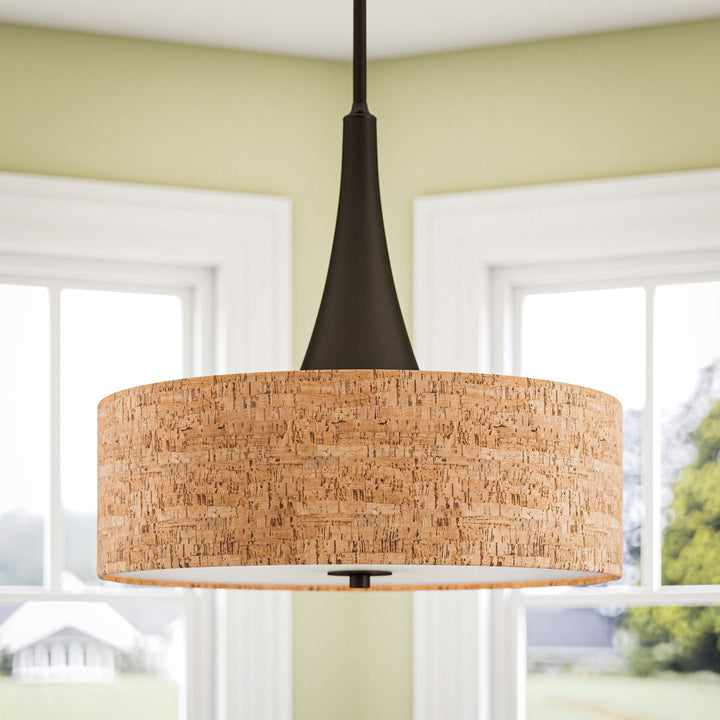 Eliot 3-Light Unique / Statement Drum Pendant Lighting George Oliver Finish: Oil Rubbed Bronze