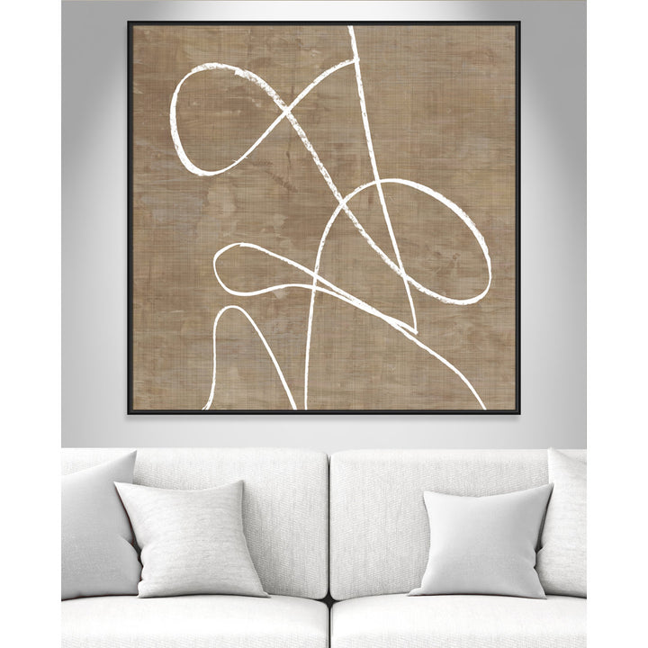 Swooping Lines - Floater Frame Painting on Canvas Joss & Main Size: 46.5" H x 46.5" W x 2" D Format: Black