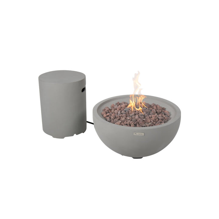 Aswaldi Round Light Grey 27" Fire Bowl Latitude Run® Fuel Type: Natural Gas