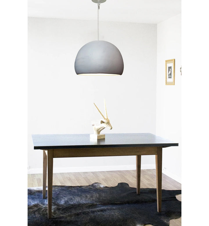 Clay 1 - Light Pendant Hammers and Heels Shade Color: Matte Gray Bulb Included: No, Finish: Black Fabric