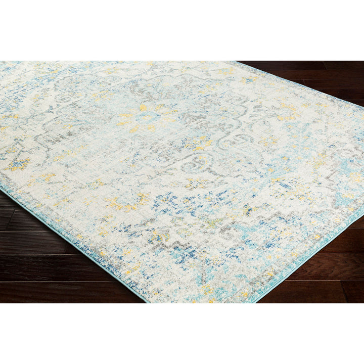 Hillsby Oriental Ivory Cream/Teal/Yellow Area Rug Mistana™ Rug Size: Rectangle 6'7" x 9'