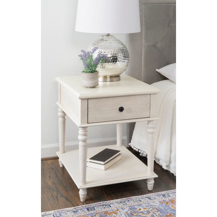 Birkley End Table with Storage Drawer Sand & Stable™ Color: Cream