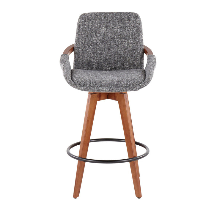 Whitacre Swivel Stool Wade Logan® Seat Height: Counter Stool (26" Seat Height), Upholstery: Gray Noise Tweed