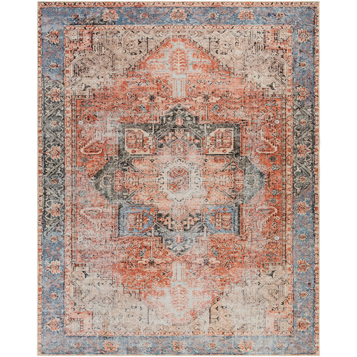Mya Machine Washable Oriental Brick Red/Light Gray Area Rug World Menagerie Rug Size: Rectangle 8'10" x 12'