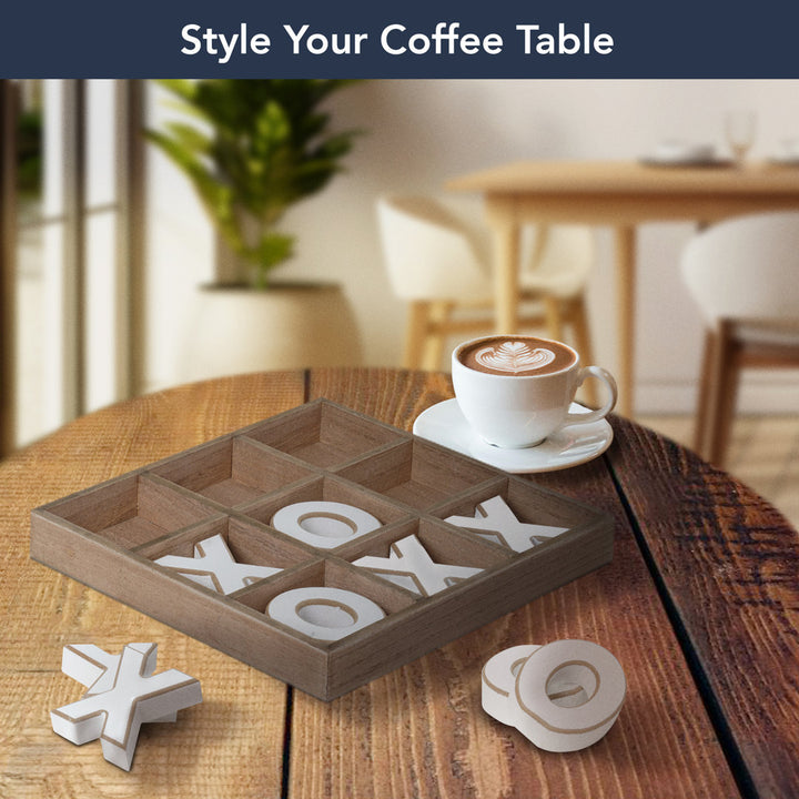 Wood Tic Tac Toe Board Game American Art Decor