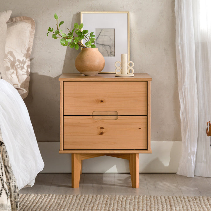 Mags Solid Wood Groove 2-Drawer Nightstand AllModern Color: Natural Pine