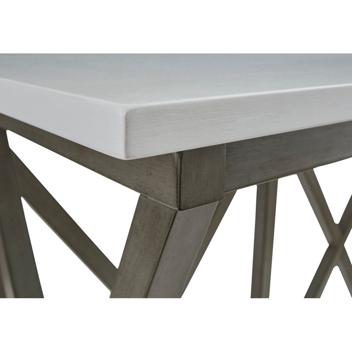 Montevious Counter Height Folding Double Pedestal Dining Table Gracie Oaks Table Top Color: White Top/Dark Gray Base