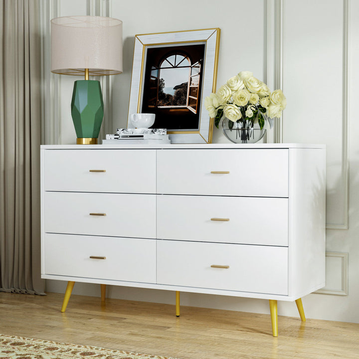 Kamily 6 Drawer 47.25" W Double  Dresser Mercer41 Color: White