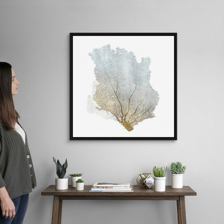 Delicate Coral I by Isabelle Z - Painting Print on Canvas Beachcrest Home™ Size: 32" H x 32" W x 1.75" D Format: Black Floater Framed Canvas