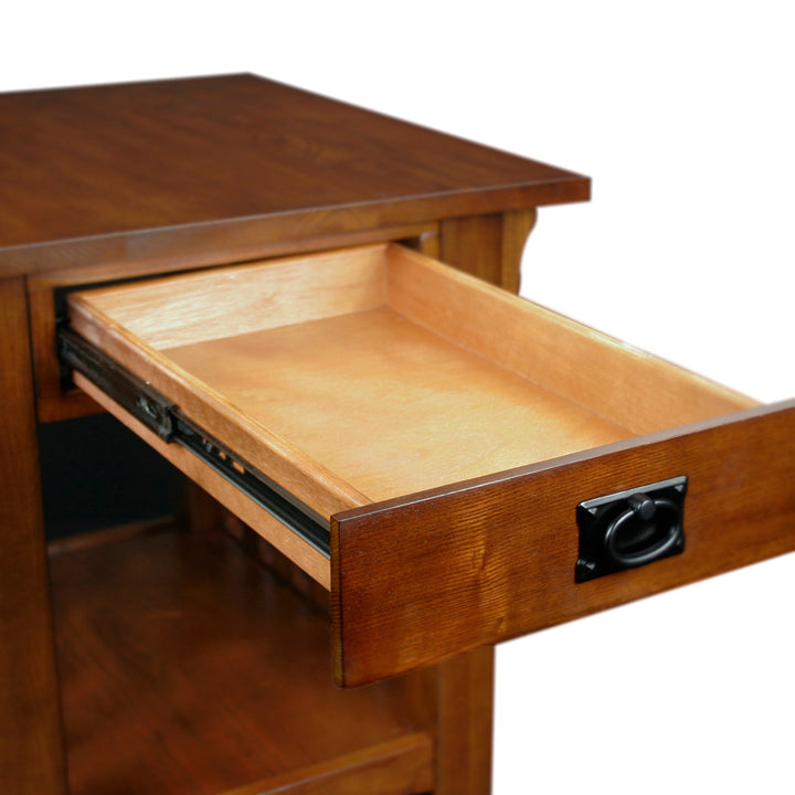 Mission Solid Wood End Table in Medium Oak Loon Peak®