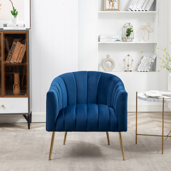Murrow 28" W Tufted Velvet Armchair Willa Arlo™ Interiors Fabric: Navy Velvet