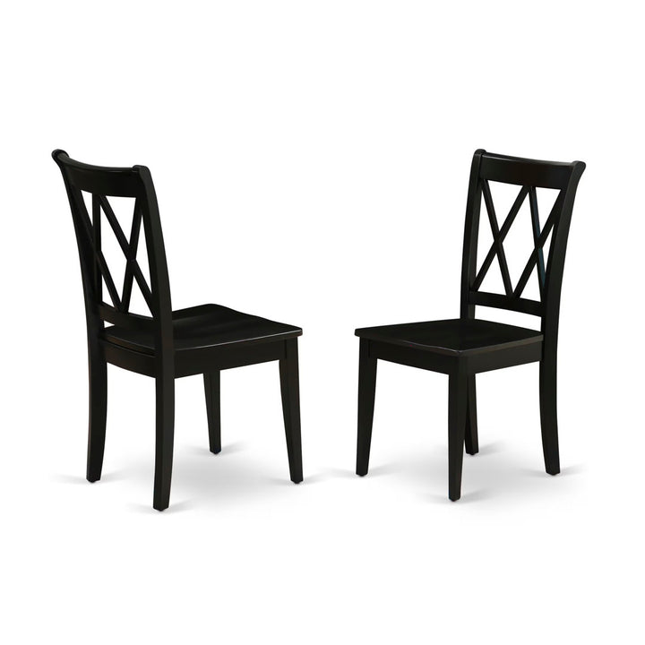 Letitia Solid Wood Double X-Back Side Chair (Set of 2) Lark Manor™ Color: Black