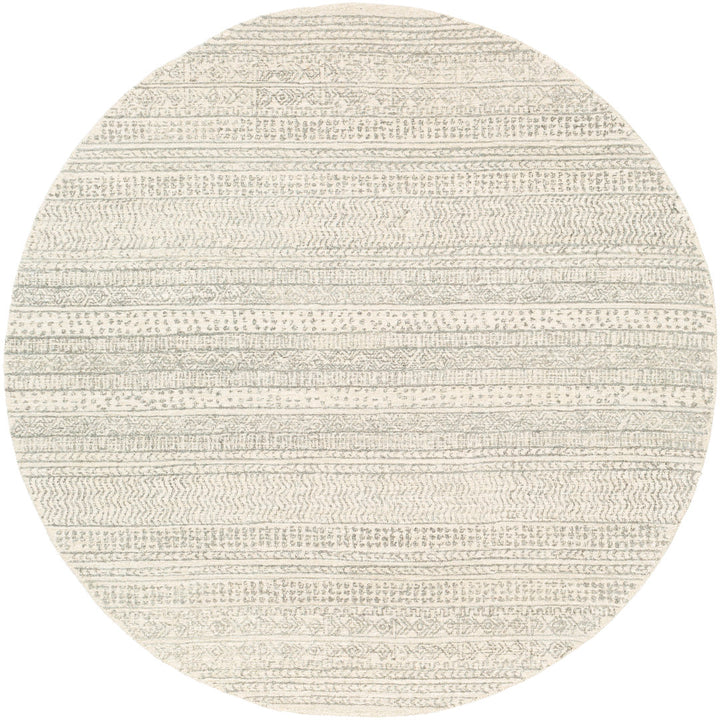 Lansing Geometric Hand-Tufted Wool Gray/Cream Area Rug Steelside™ Rug Size: Round 6'