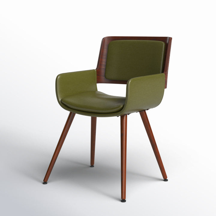 Seagraves Faux Leather Mid-Century Dining Chair Mercury Row® Upholstery Color: Olive Green Faux Leather
