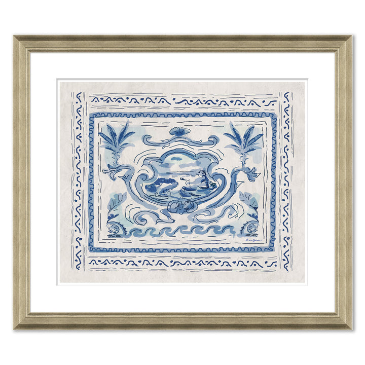 Pliny Toile Harbor by Dana Gibson - Picture Framed Graphic Art Soicher Marin