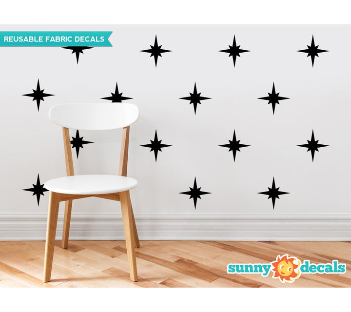 Schroeder Retro Stars Fabric Wall Decal (Set of 22) Zoomie Kids Color: Light Gray