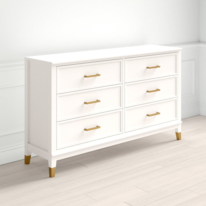 Westerleigh 6 Drawer 56.77" W Double Dresser CosmoLiving by Cosmopolitan Color: White