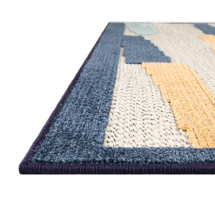 Berberia Striped Indoor / Outdoor Area Rug in Blue/Orange/Red Beachcrest Home™ Rug Size: Runner 2' x 10'