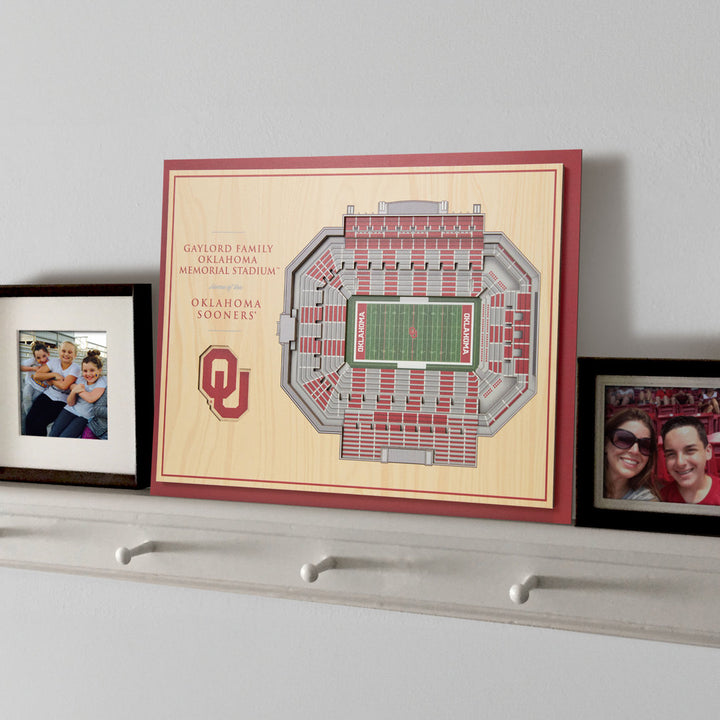 NCAA 5-Layer StadiumViews 3D Wall Art YouTheFan NCAA Team: University of Oklahoma